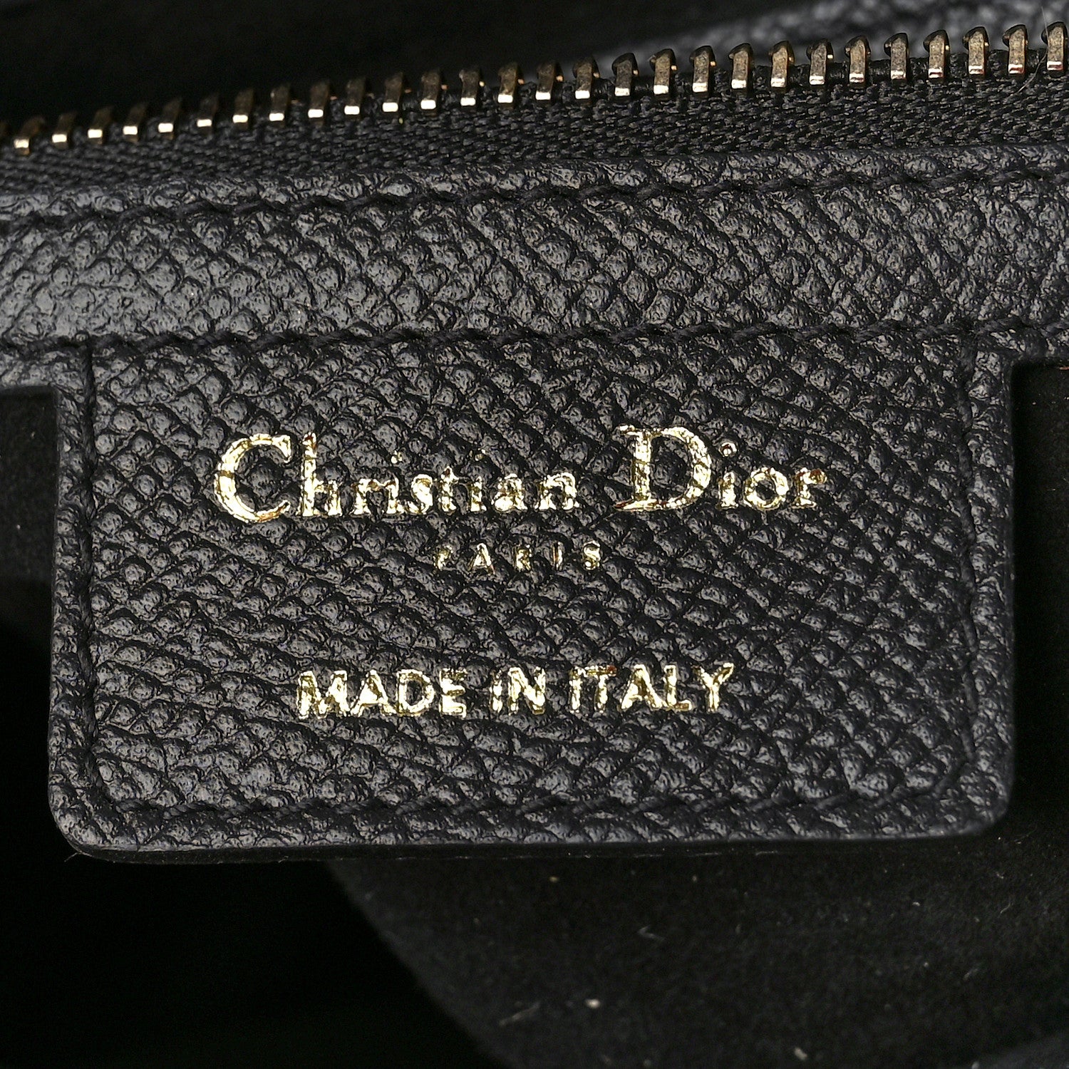 Christian Dior Grained Calfskin Saddle Bag Black 5 of 9