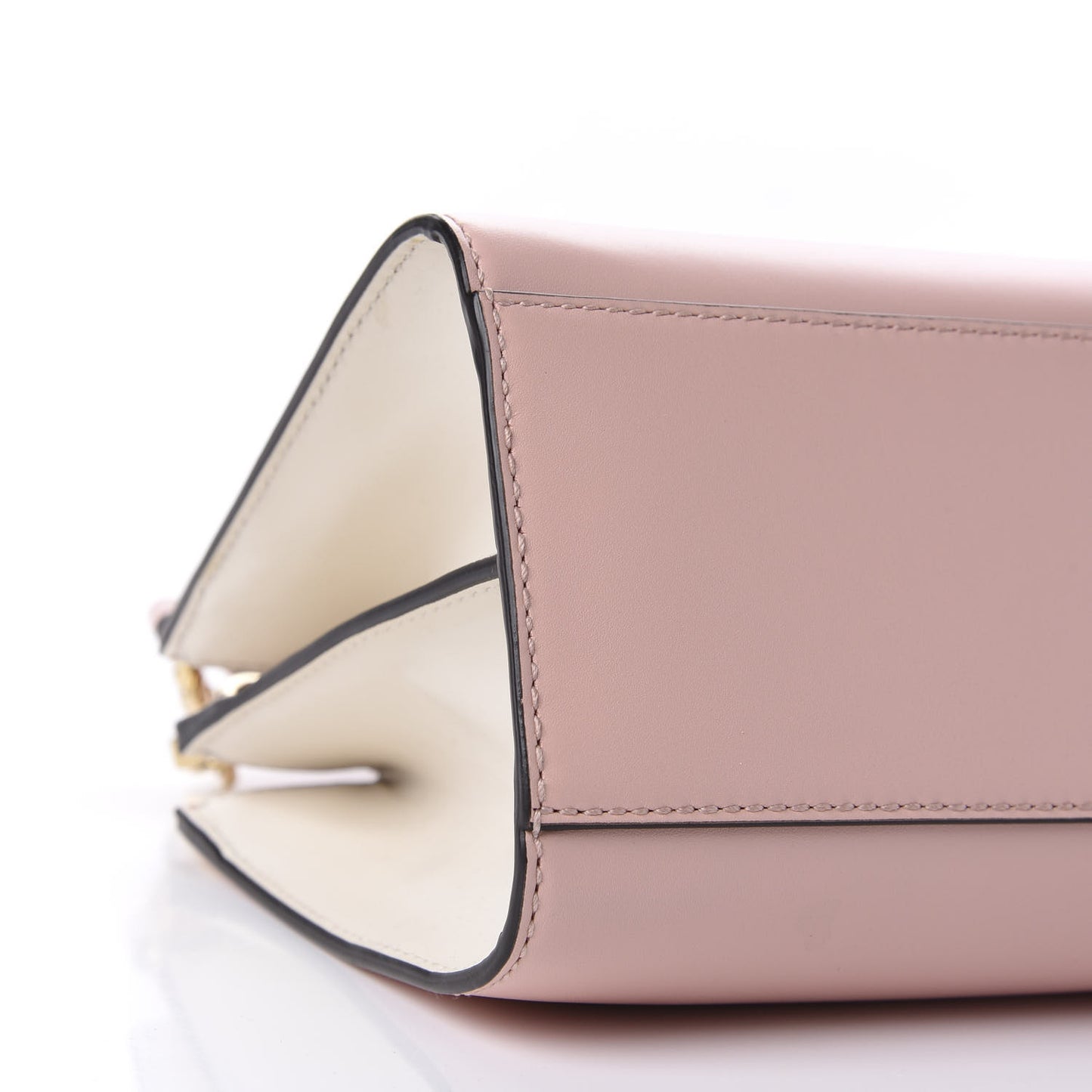 Nappa Bamboo Web Mini Nymphaea Top Handle Bag Perfect Pink Mystic White