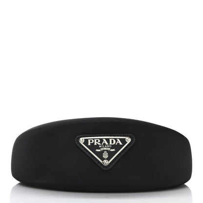 Prada Re-Nylon Metal Triangle Logo Headband Black 3 of 4