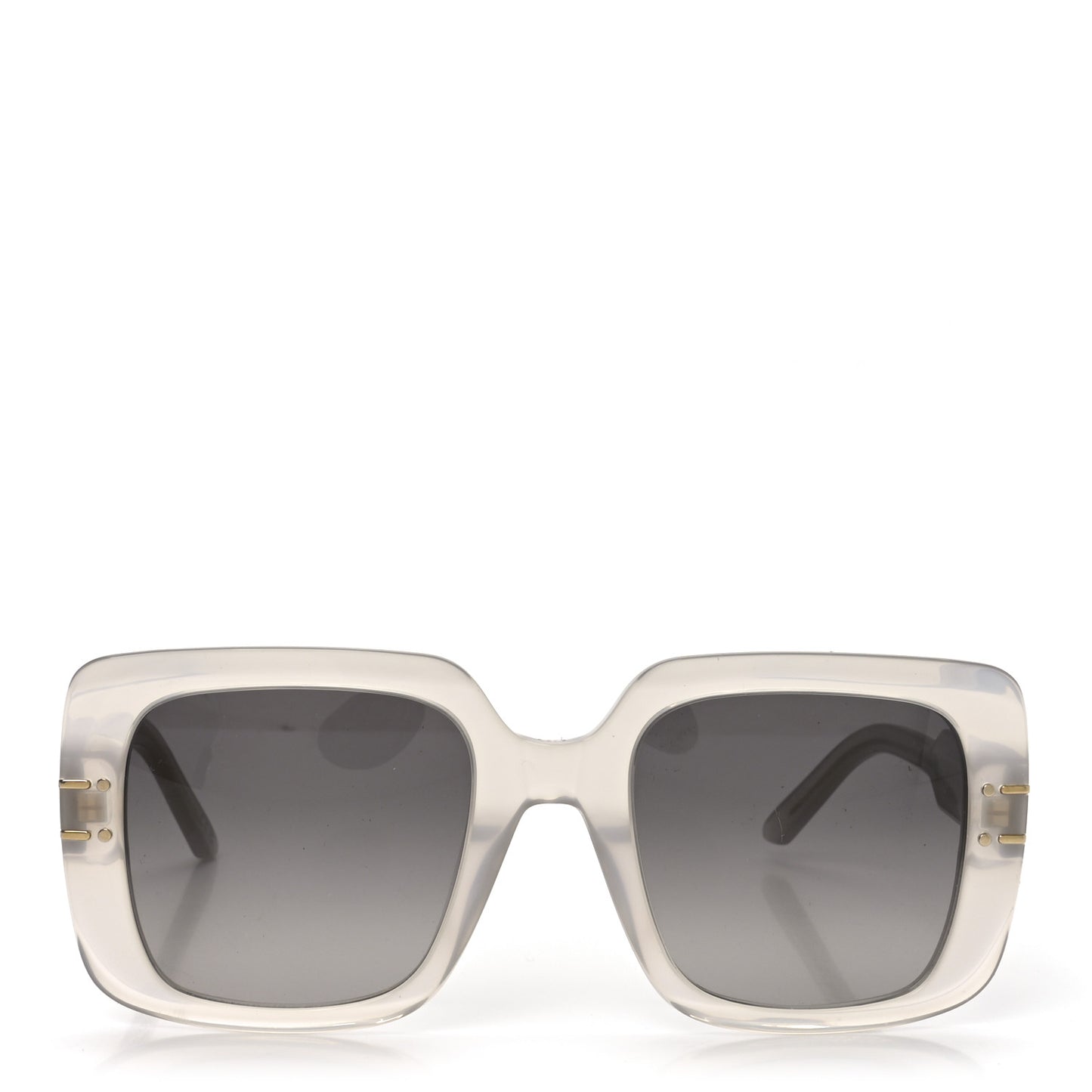 Acetate Diorsignature S11I Square Sunglasses Transparent Shiny Beigegradient Smoke