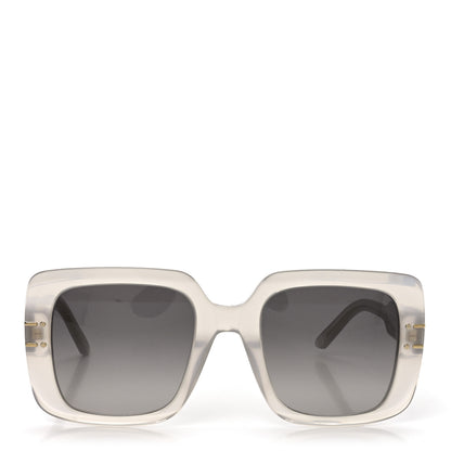 Christian Dior Acetate Diorsignature S11I Square Sunglasses Transparent Shiny Beigegradient Smoke 2 of 6