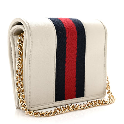 Gucci Calfskin Web Rajah Chain Card Case Wallet White 3 of 10
