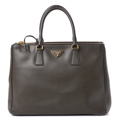 Prada Saffiano Large Galleria Double Zip Tote Militare 1 of 10