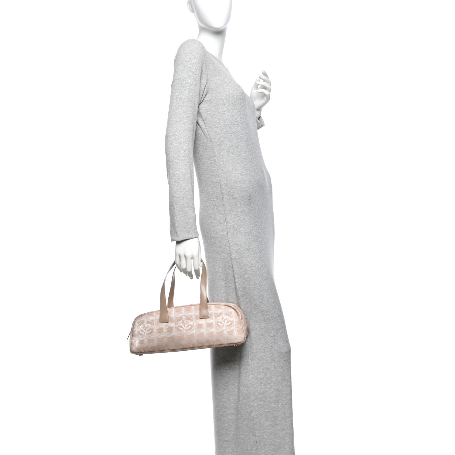 Chanel Nylon Travel Bowler Beige 2 of 9