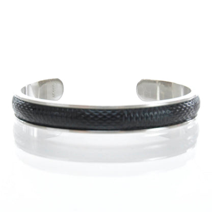 Louis Vuitton Mens Damier Embossed Leather and Palladium Soho Bracelet Black 1 of 6