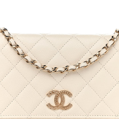 Chanel Caviar Quilted Multi Chain Wallet On Chain WOC White 9 of 12