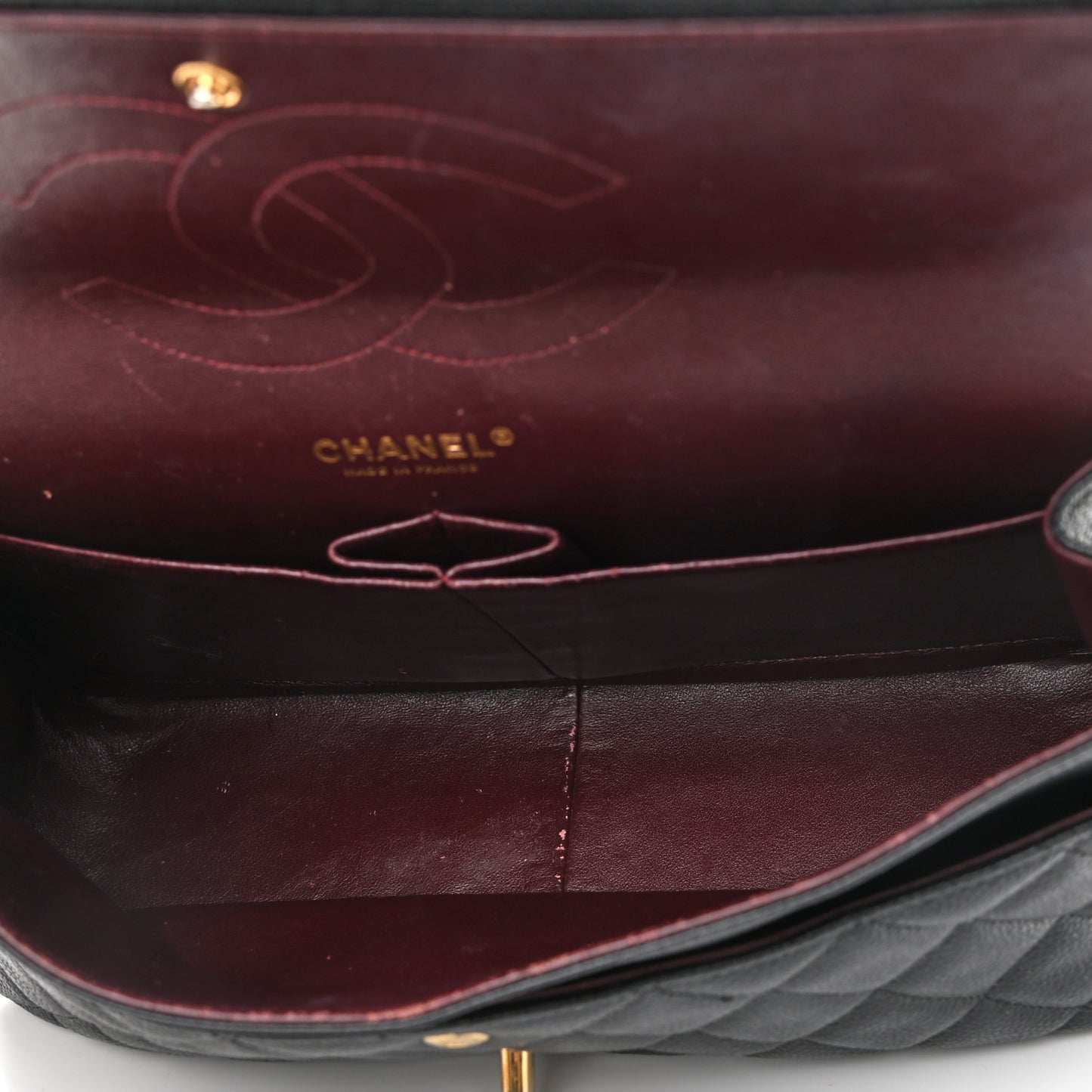 Caviar Quilted Jumbo Double Flap Black