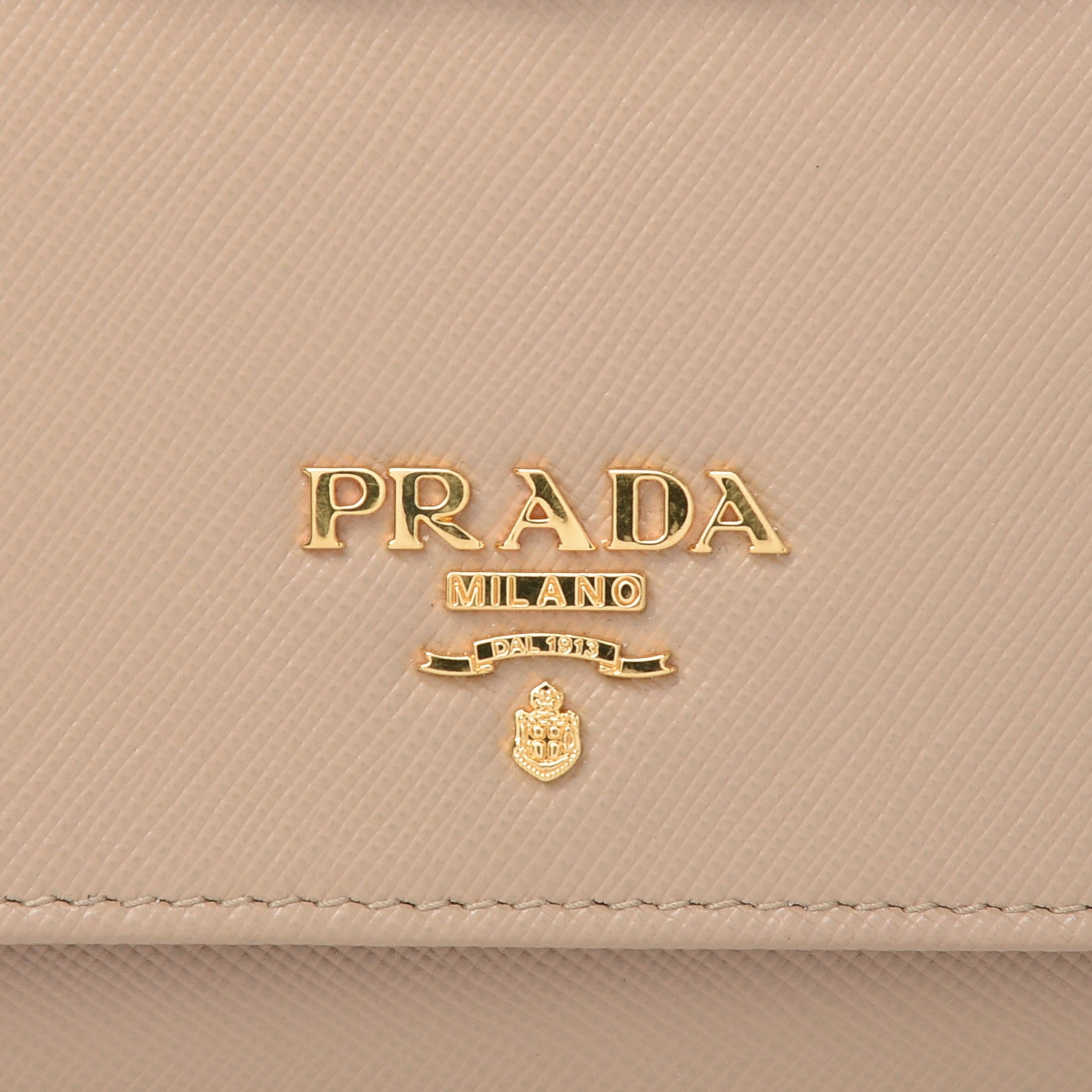 Prada Saffiano Metal Oro Chain Wallet Sabbia 9 of 13