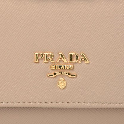 Prada Saffiano Metal Oro Chain Wallet Sabbia 9 of 13