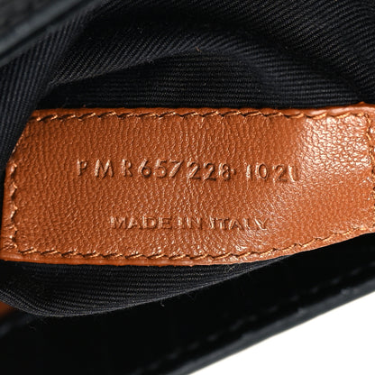 Saint Laurent Calfskin Crocodile Embossed LE 5 A 7 Hobo Black 7 of 10