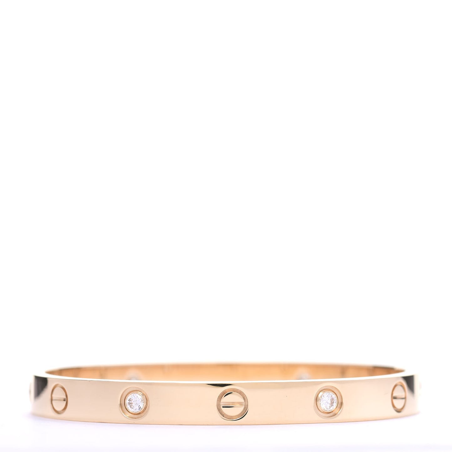 18K Yellow Gold 4 Diamond LOVE Bracelet 16