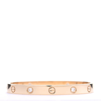 Cartier 18K Yellow Gold 4 Diamond LOVE Bracelet 16 3 of 6