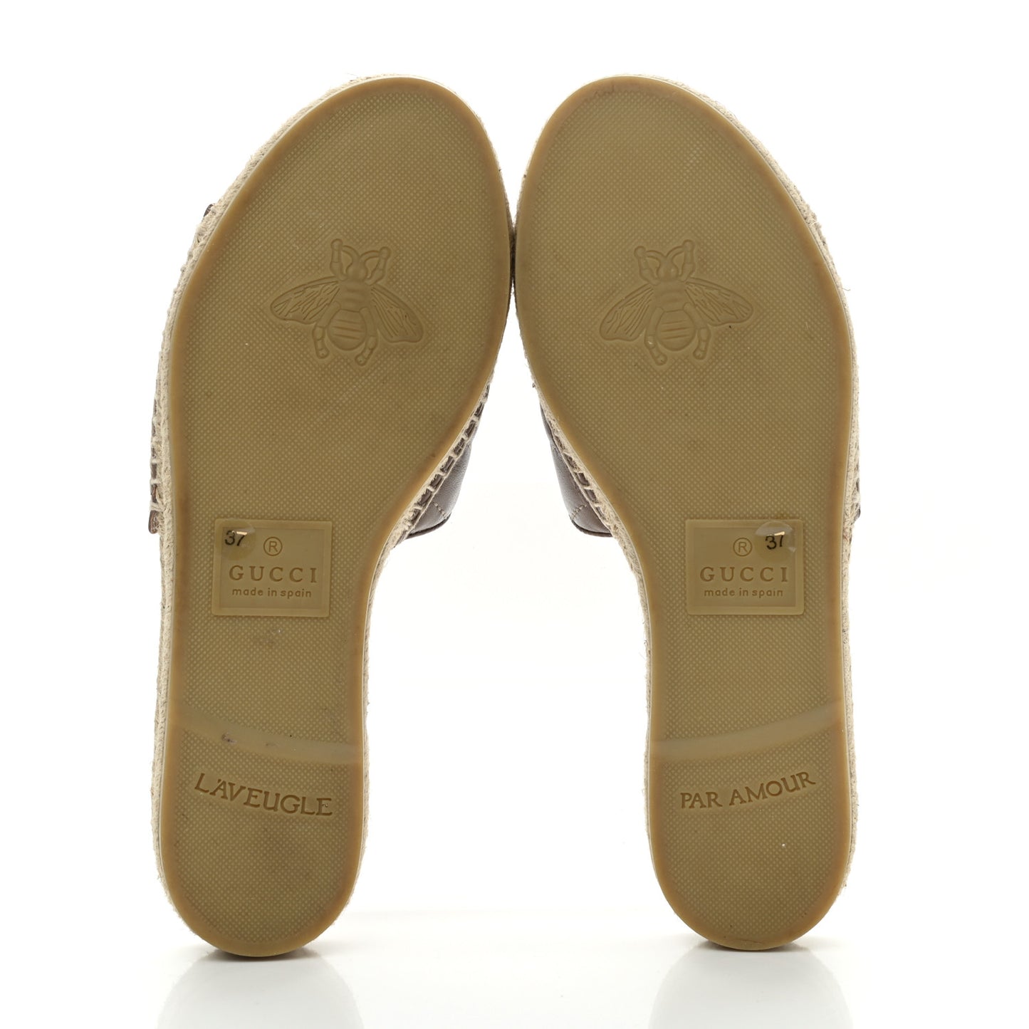 Nappa Matelasse GG Marmont Espadrille Slide Sandals 37 Porcelain Rose
