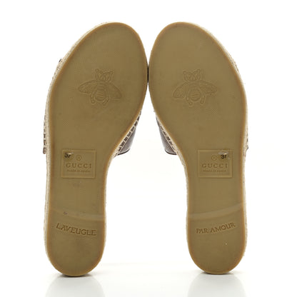 Gucci Nappa Matelasse GG Marmont Espadrille Slide Sandals 37 Porcelain Rose 5 of 10