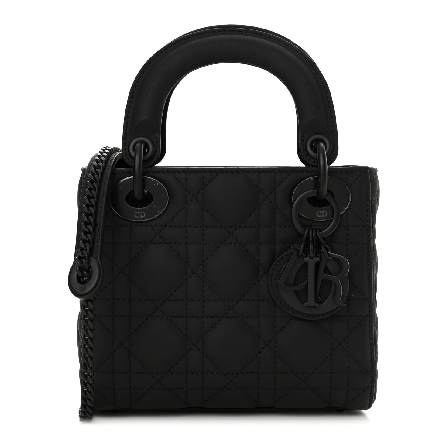 Ultra Matte Calfskin Cannage Mini Lady Dior Black