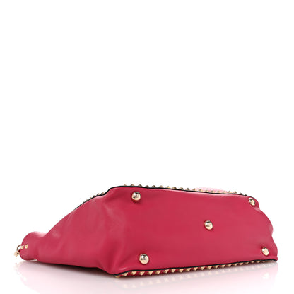 Valentino Garavani Vitello Medium Rockstud Tote Deep Rose 4 of 11