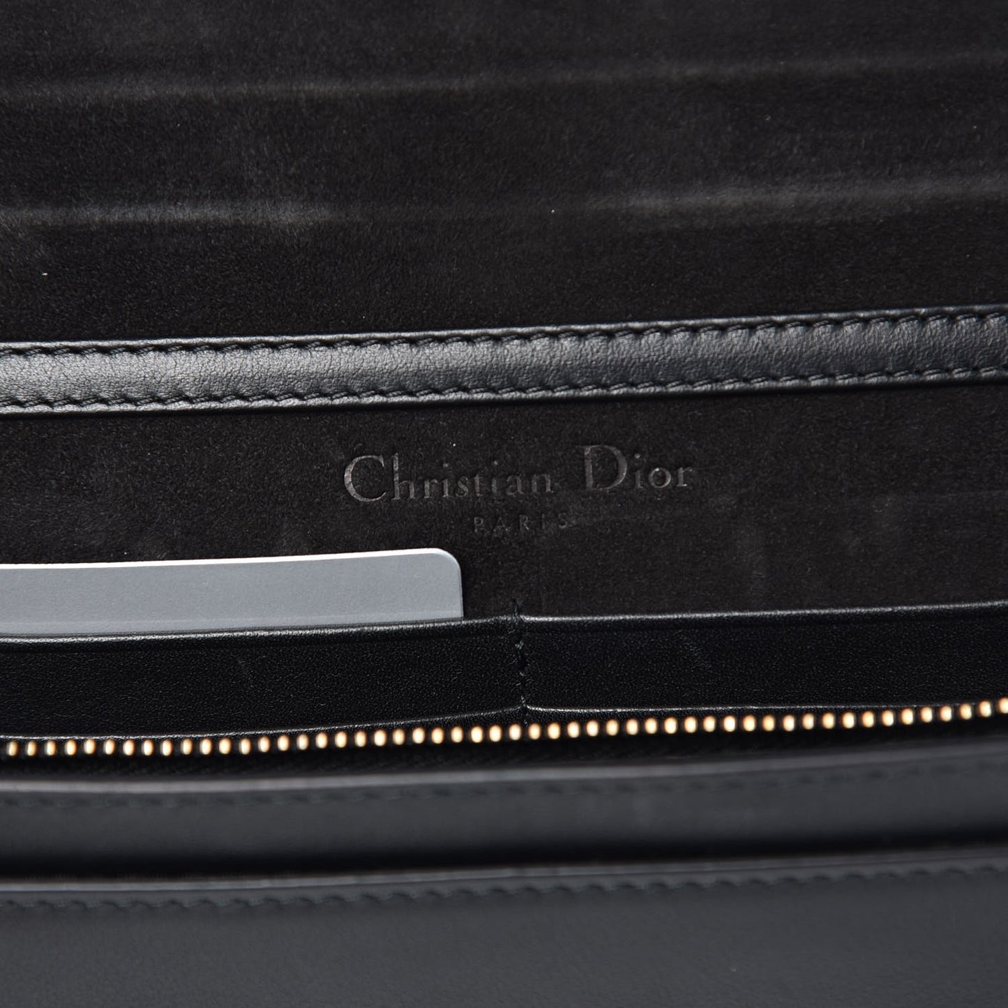 Calfskin Embossed Stars Wallet on Chain Black Gold