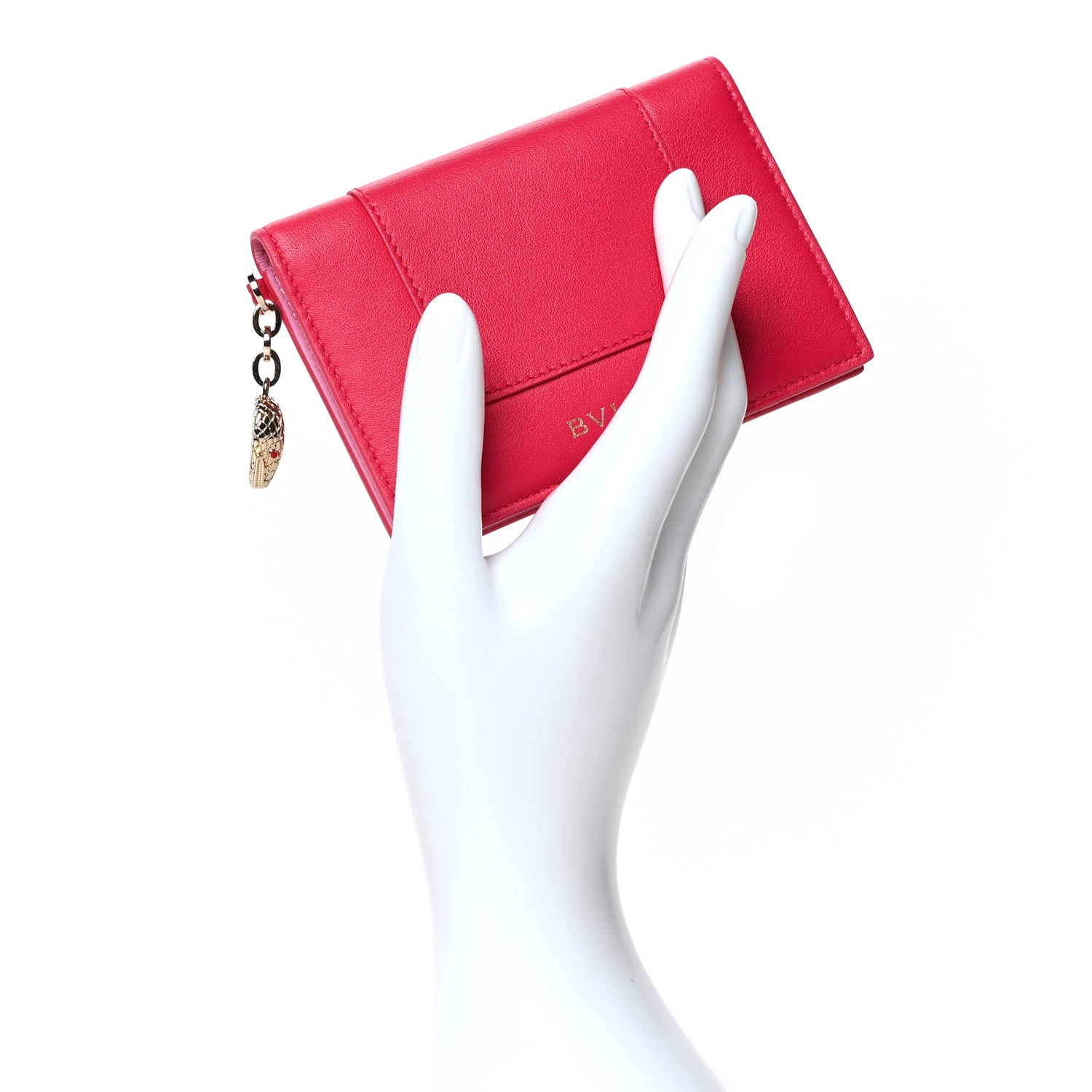 Bulgari Serpenti Calfskin Card Case Fuchsia Pink 2 of 10