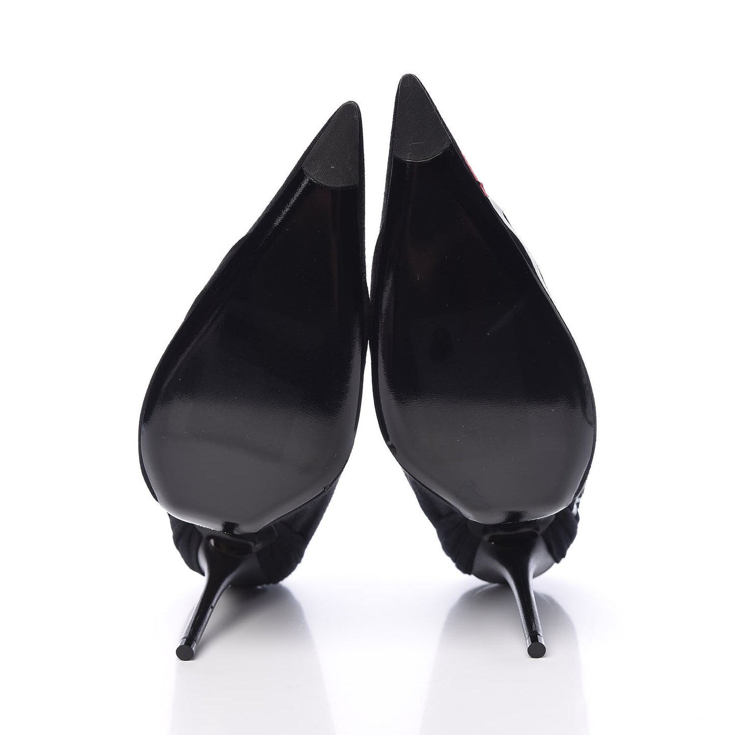 Jersey Crepe Political Campaign Logo Knife 115 Pointed Pumps 39 Black White Rouge