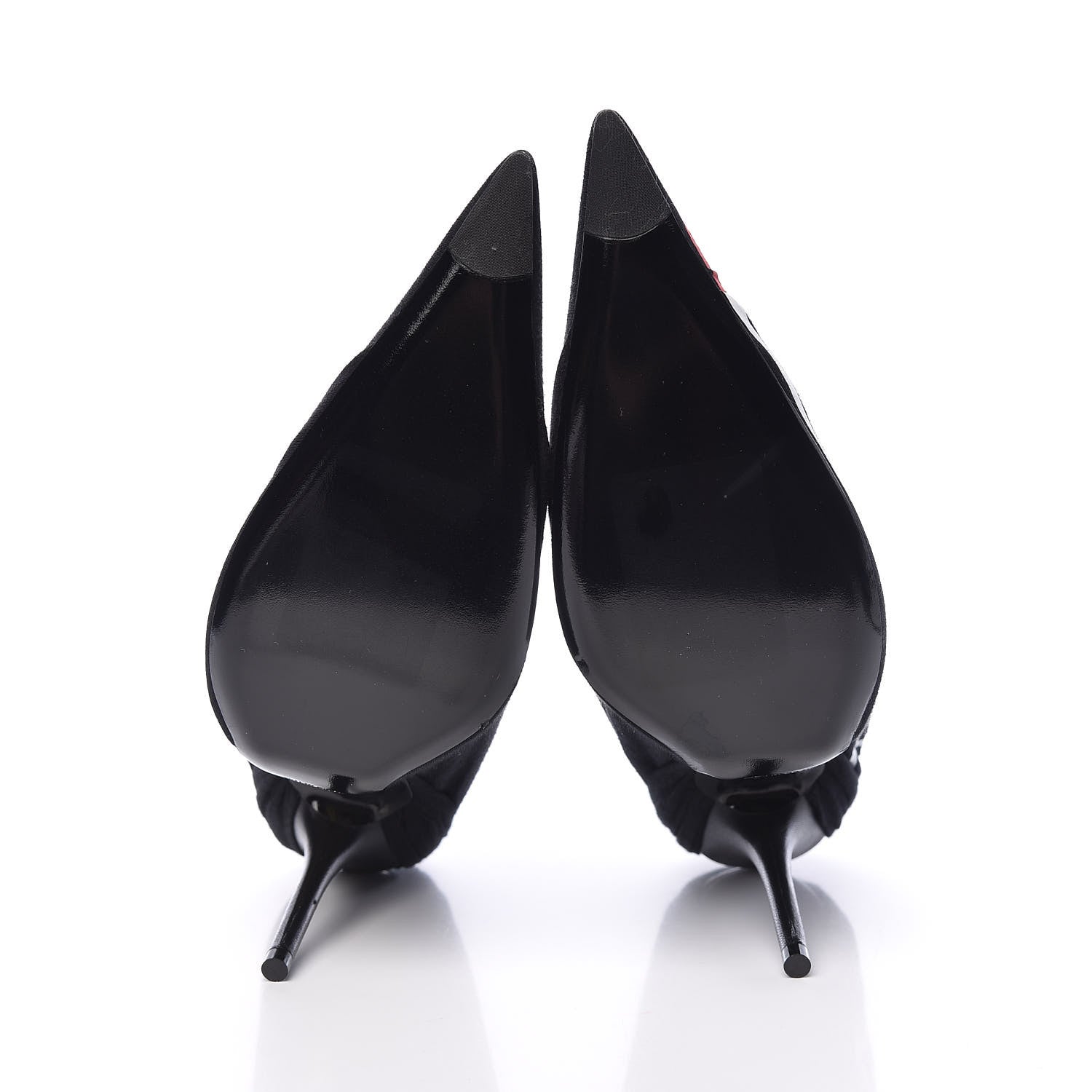 Balenciaga Jersey Crepe Political Campaign Logo Knife 115 Pointed Pumps 39 Black White Rouge 5 of 9