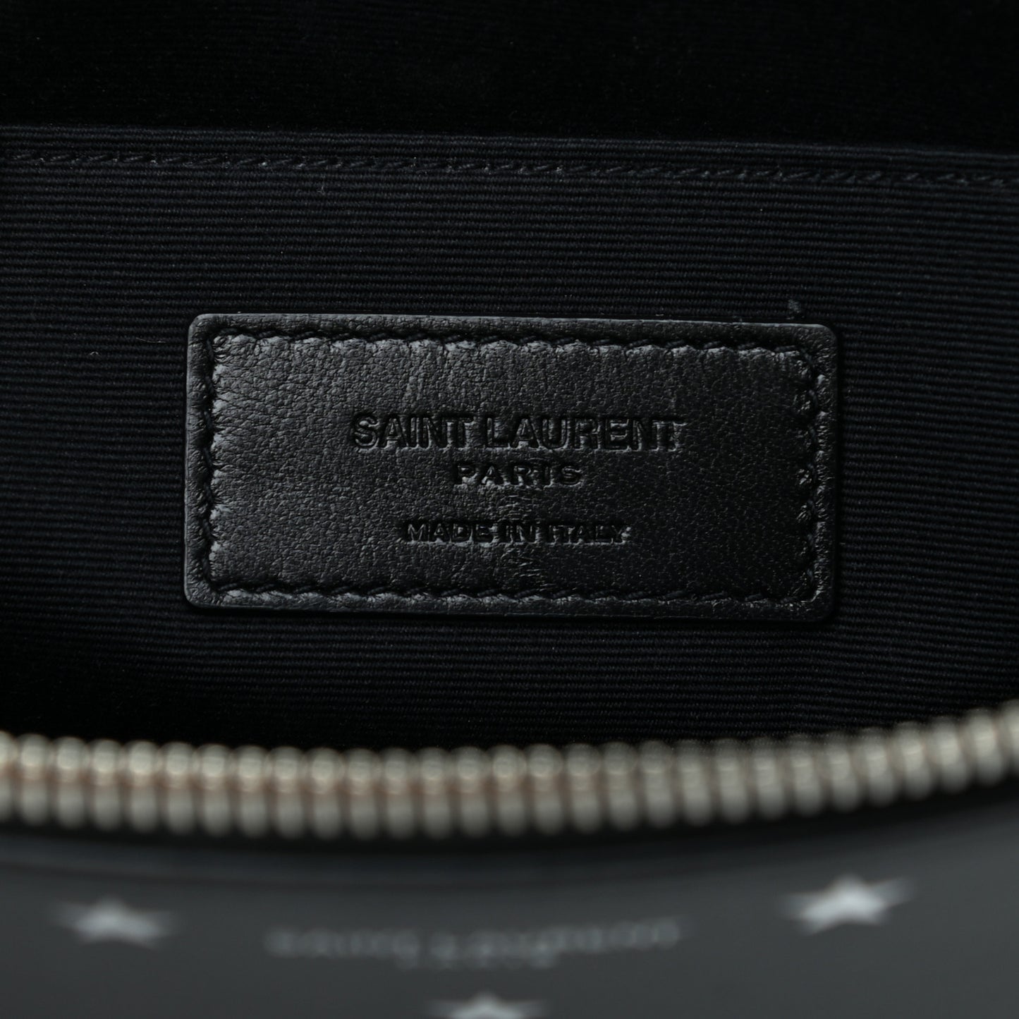 Calfskin Star Logo Zipped Tablet Pouch Black