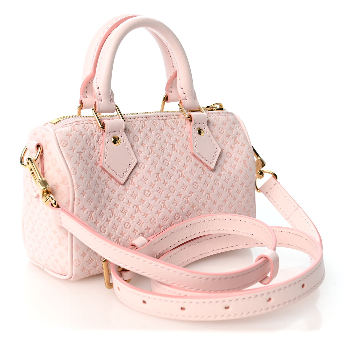 Louis Vuitton Calfskin Minigram Nano Speedy Light Bliss 3 of 9