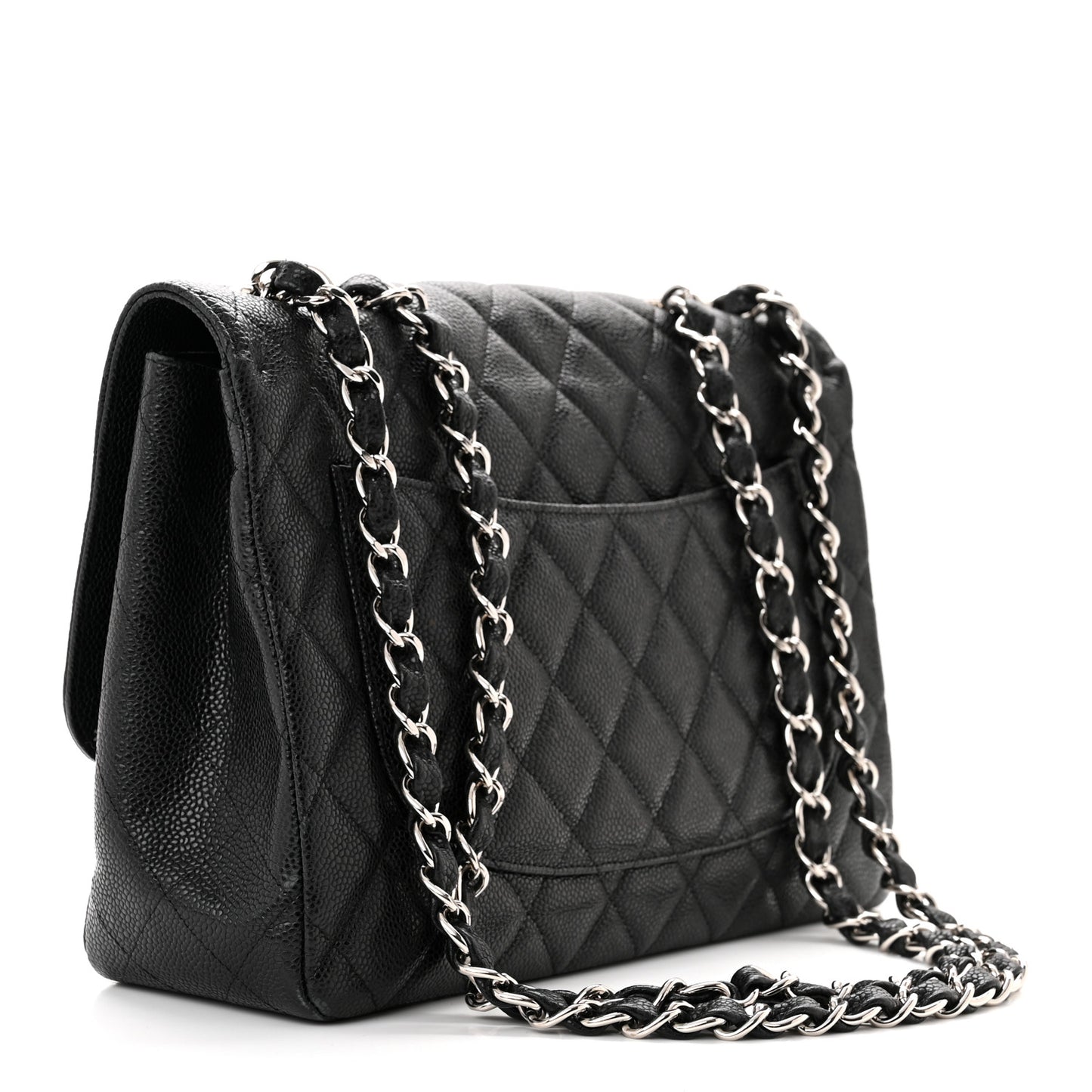 Caviar Quilted Jumbo Single Flap Black