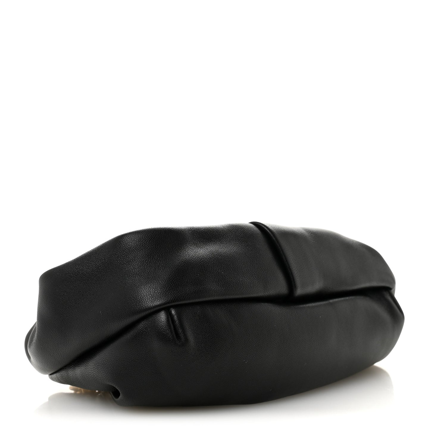 Smooth Calfskin Rose Clutch Black