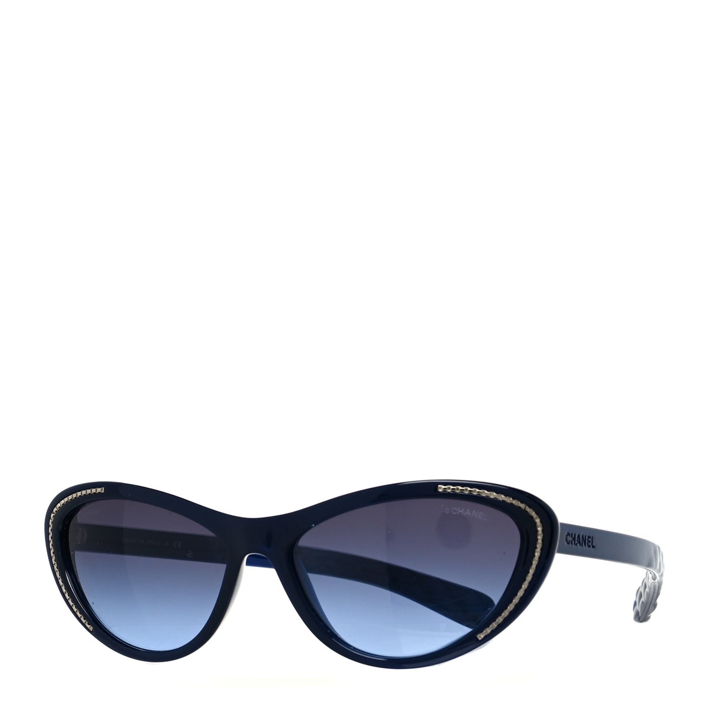 Acetate Crystal Quilted Cat Eye Sunglasses 6039 Blue