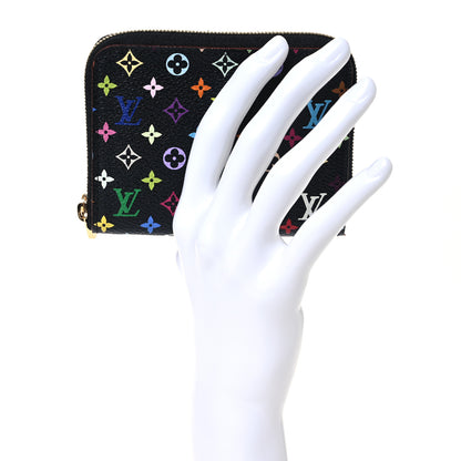 Louis Vuitton Monogram Multicolor Zippy Coin Purse Black Violet 2 of 9