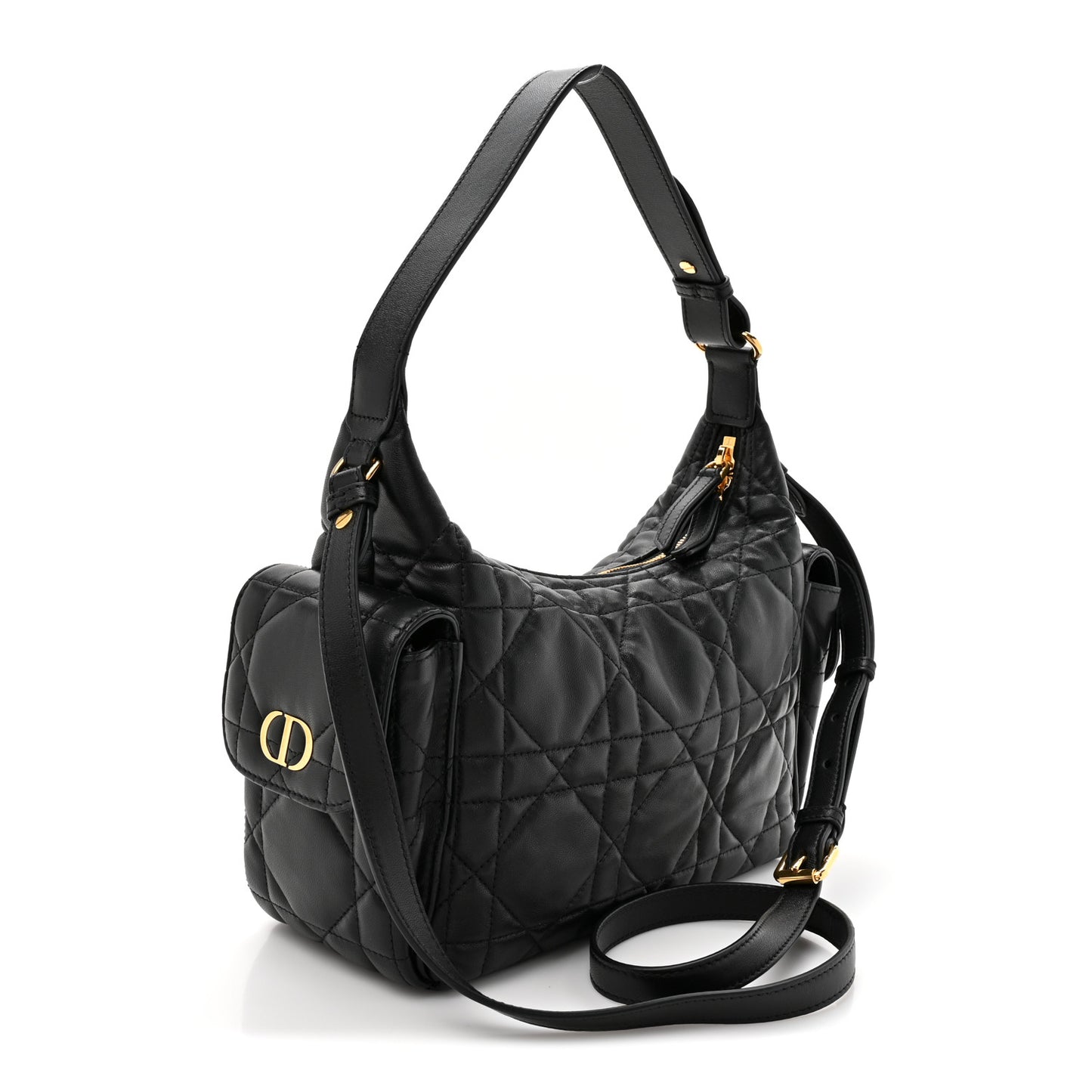 Lambskin Macrocannage Medium D-Dream Bag Black