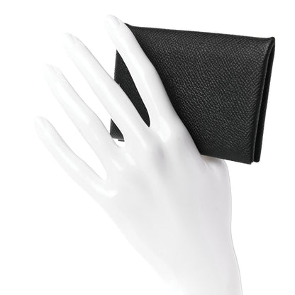 Hermes Epsom Calvi Card Case Black 2 of 8