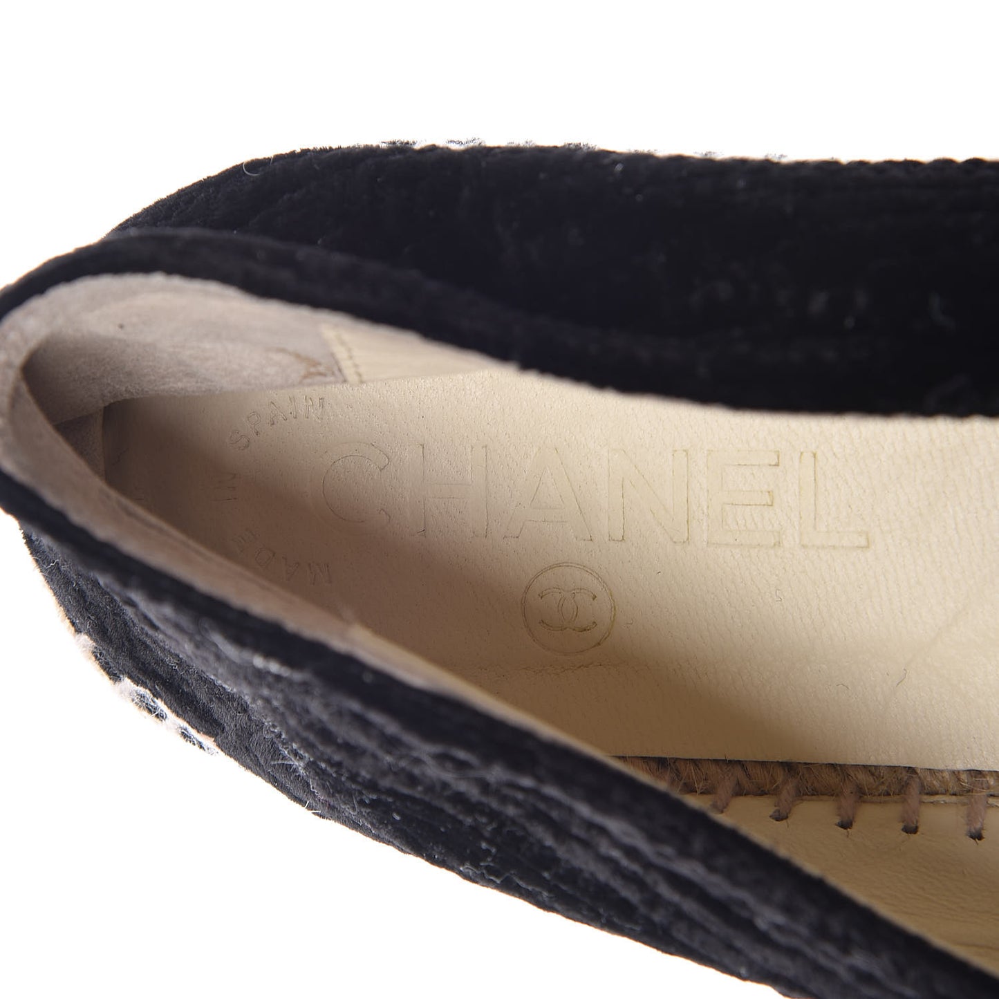 Velvet Grosgrain CC Espadrilles 40 Black