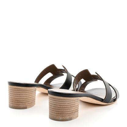 Hermes Calfskin Oasis Sandals 39 Black 4 of 8