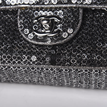Chanel Sequin Mesh Medium Single Flap Silver 11 of 14