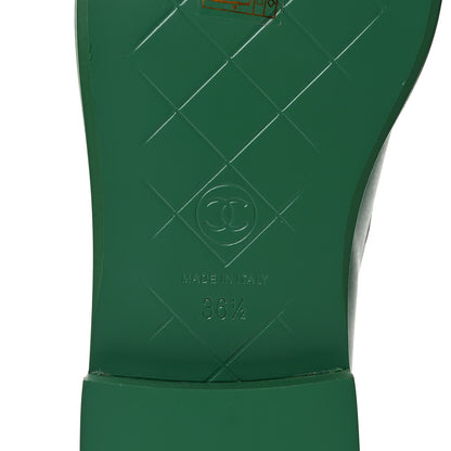 Chanel Lambskin Quilted CC Turnlock Loafers 36.5 Green 6 of 9