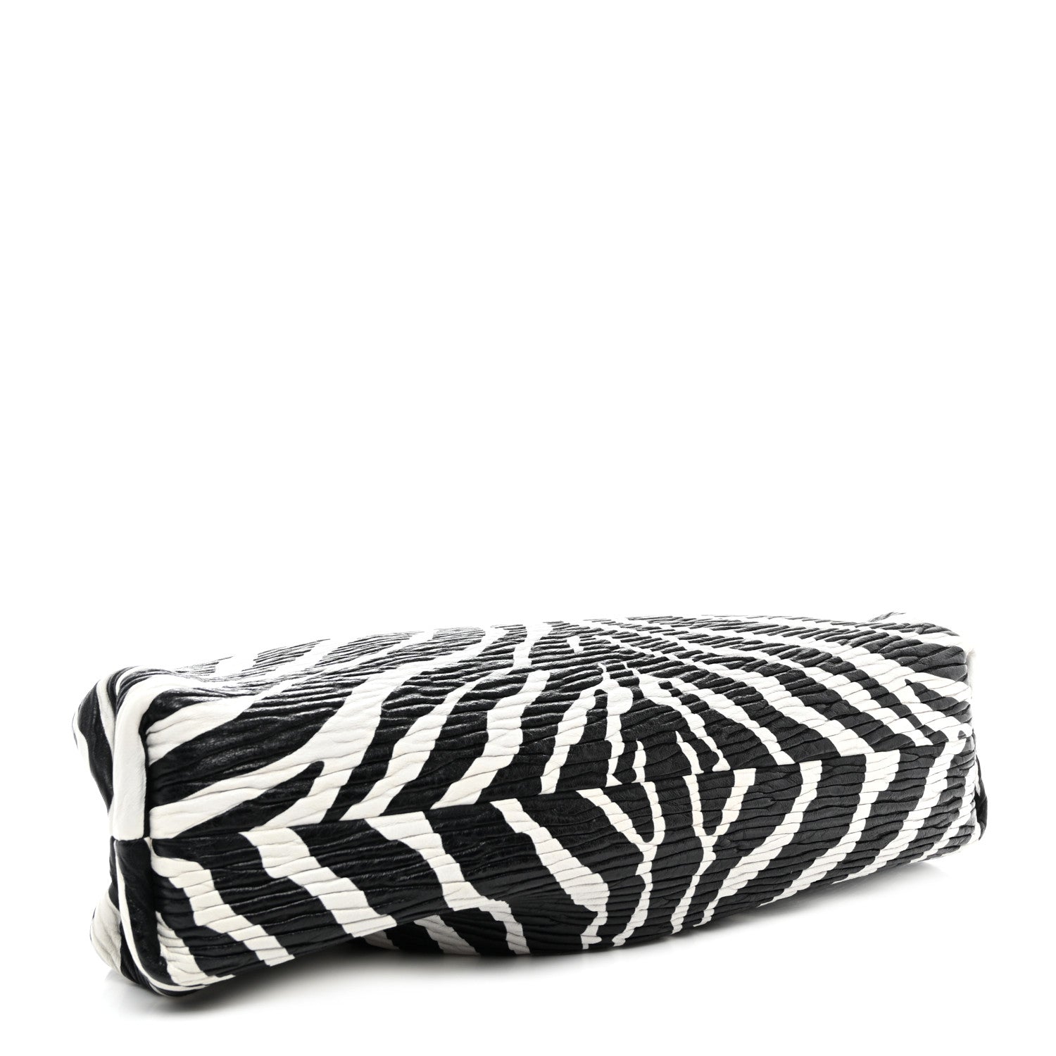 Bottega Veneta Nappa Zebra Print The Pouch Oversized Clutch White Black 4 of 7