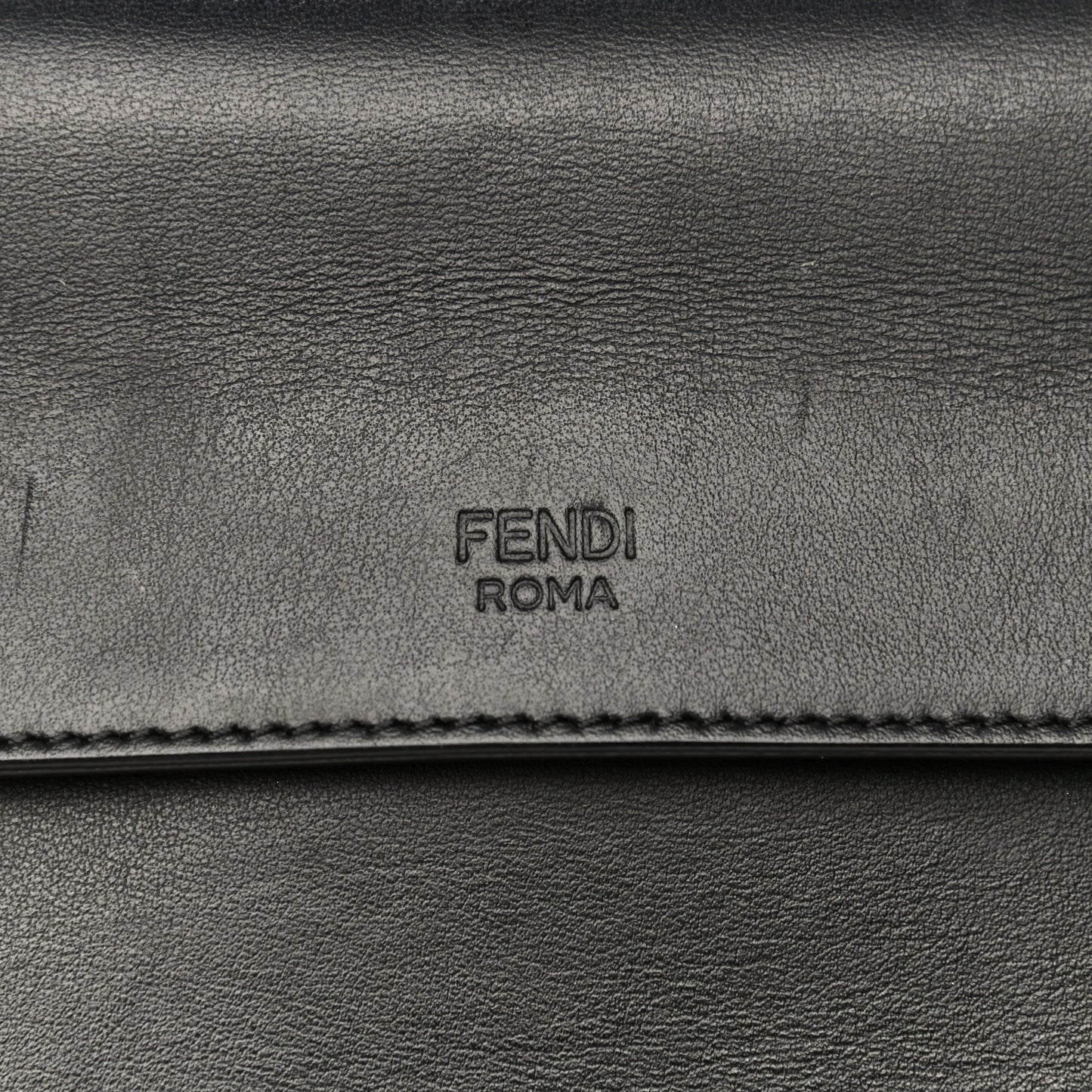 Vitello Century Velvet F is Fendi FF Kan I Shoulder Bag Black Tobacco