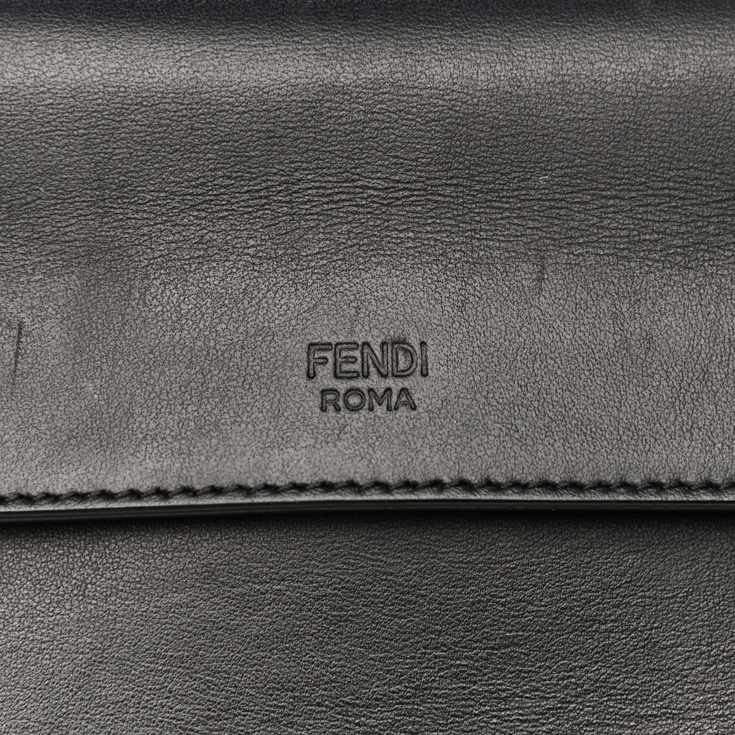 Fendi Vitello Century Velvet F is Fendi FF Kan I Shoulder Bag Black Tobacco 7 of 16
