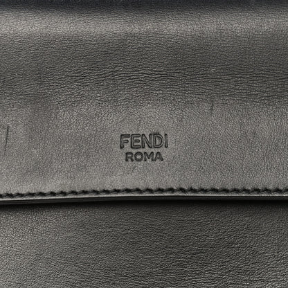 Fendi Vitello Century Velvet F is Fendi FF Kan I Shoulder Bag Black Tobacco 7 of 16