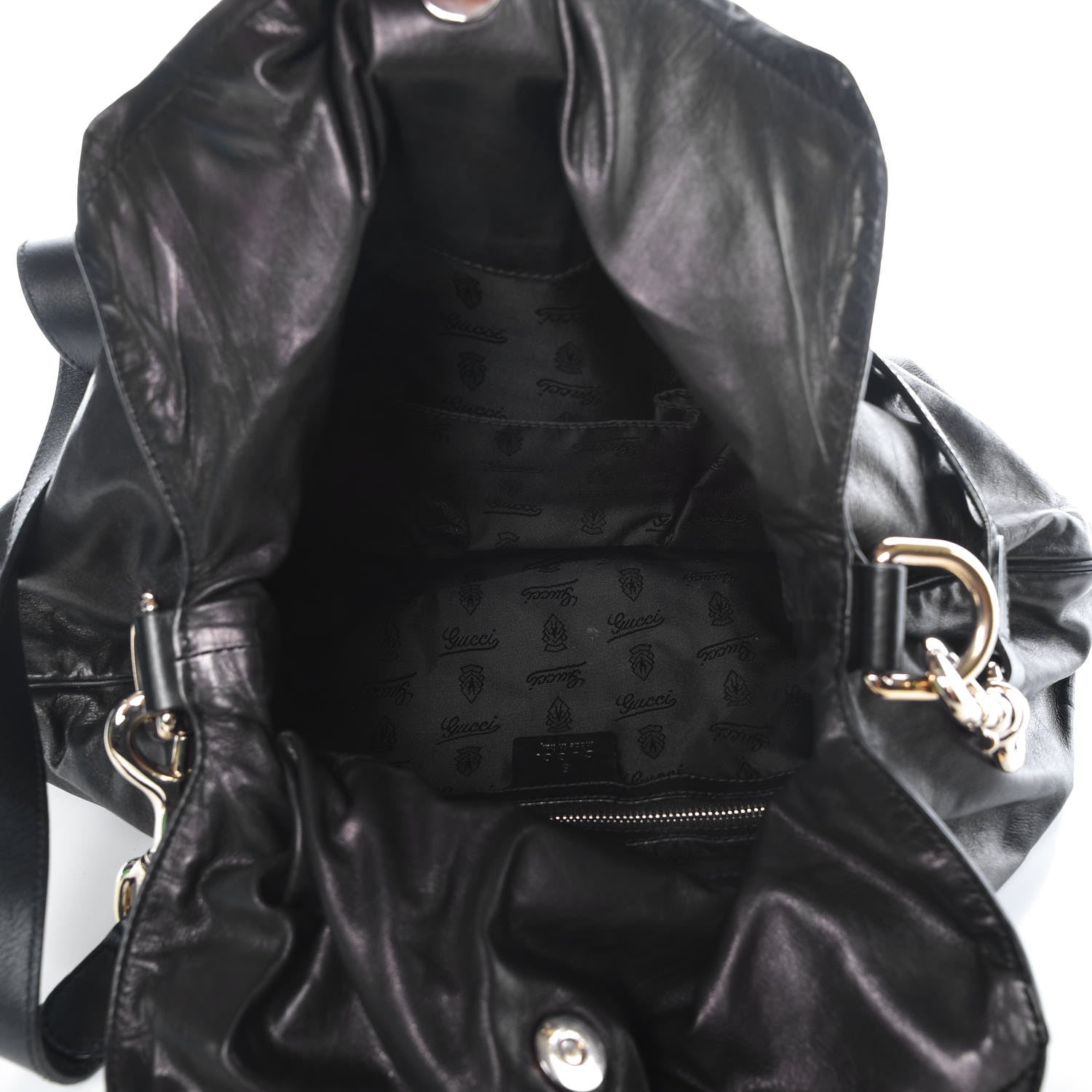Gucci Calfskin Medium Hysteria Top Handle Bag Black 5 of 9