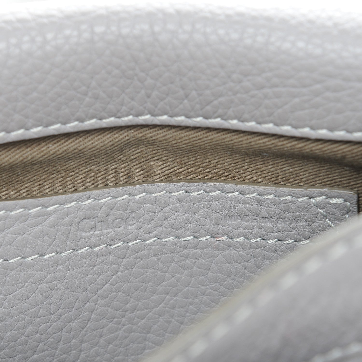 Chloe Calfskin Mini Marcie Round Crossbody Bag Cashmere Grey 6 of 7