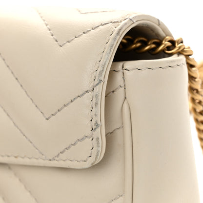 Gucci Calfskin Matelasse Super Mini GG Marmont Shoulder Bag White 12 of 12