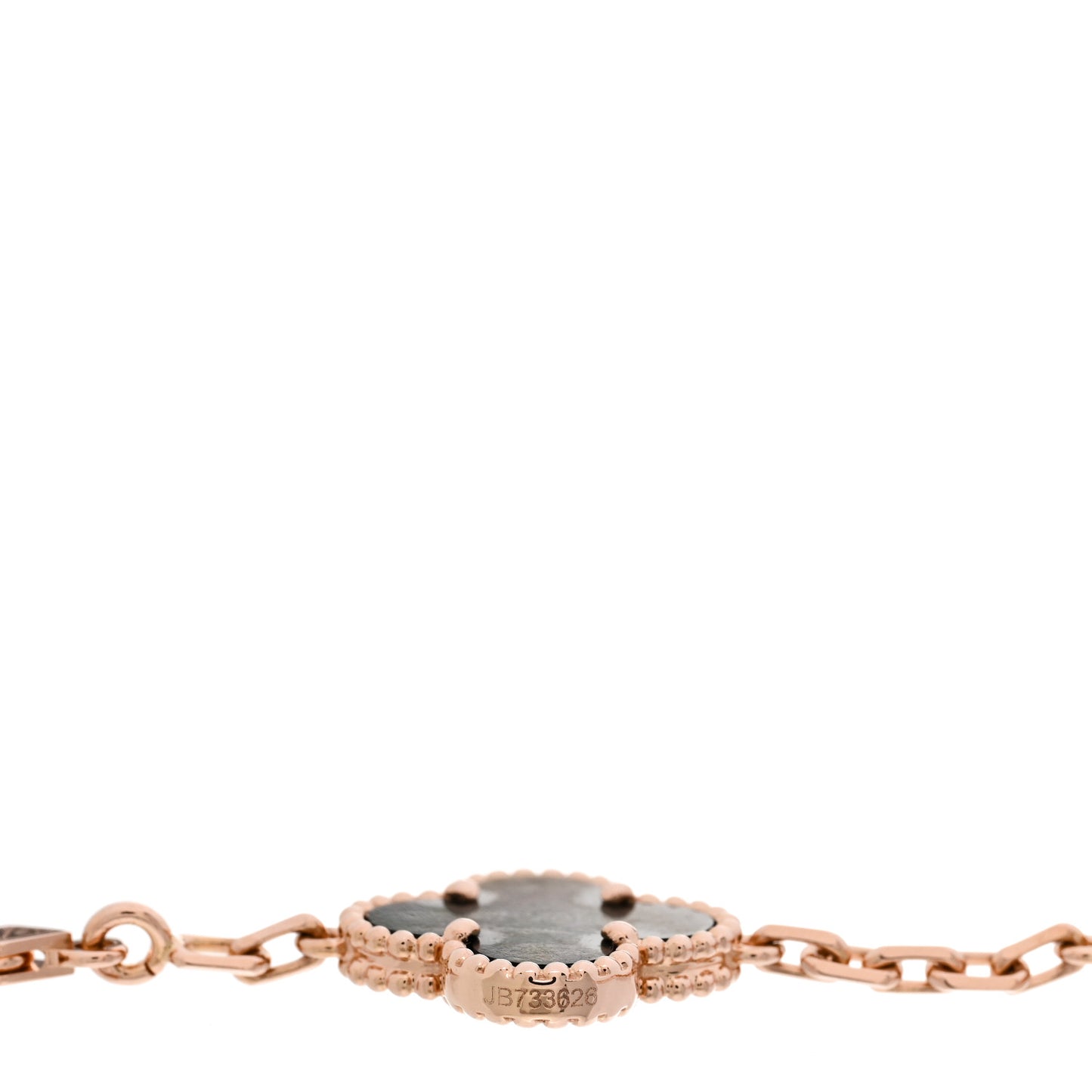 18K Rose Gold Gray Mother of Pearl 5 Motifs Vintage Alhambra Bracelet