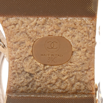 Chanel Calfskin Chain CC Flat Sandals 39 Beige 7 of 8