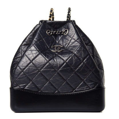 Chanel Aged Calfskin Quilted Small Gabrielle Backpack Black 1 of 12