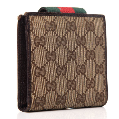 Gucci Monogram Web Ladies Web French Wallet Brown 3 of 13