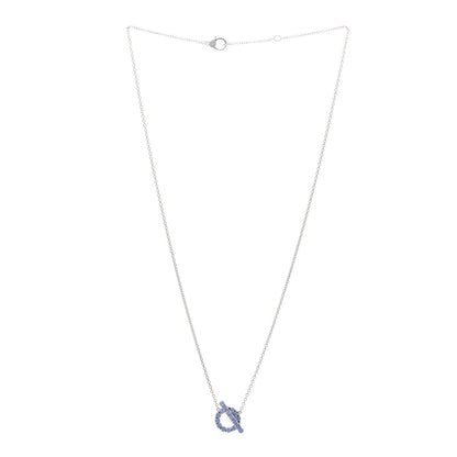 Hermes 18K White Gold Blue Sapphire Finesse Pendant Necklace 3 of 5