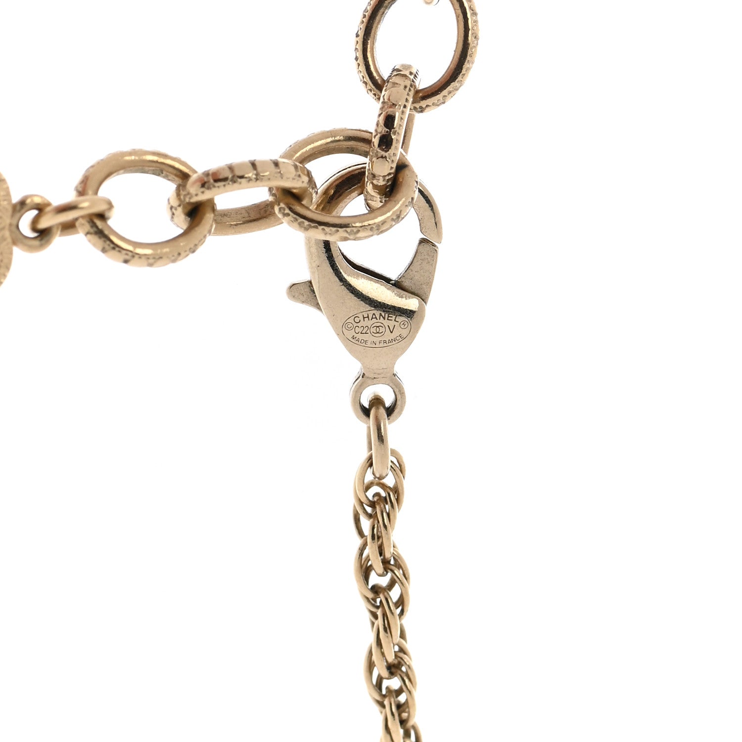 Chanel Pearl CC Round Pendant Necklace Gold 5 of 5
