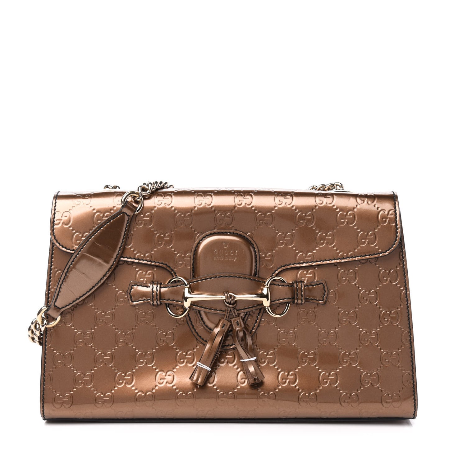Shine Guccissima Medium Emily Chain Shoulder Bag Acero